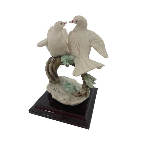 Giuseppe Armani Figurine Two Doves On A Branch Signed Vintage Sculpture Italy - Picture 3 of 15